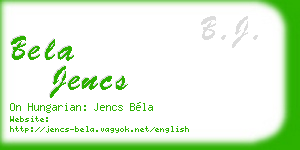 bela jencs business card
